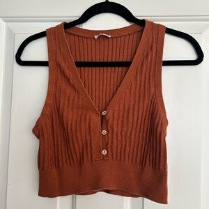 Free People Ribbed Tank Top - Rust
